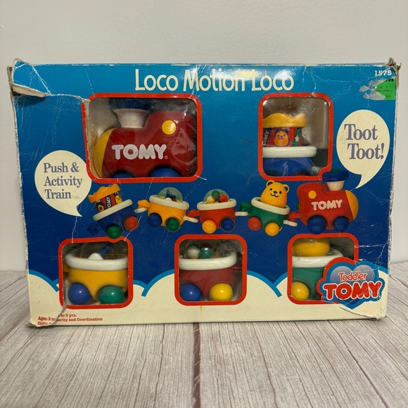 Toddler TOMY Loco Motion Push & Activity 5 Piece Train Car Baby Toy Vtg 1996 - Picture 13 of 16
